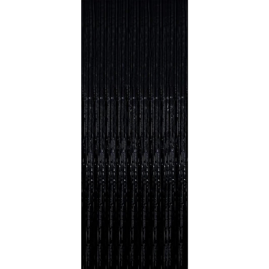 Perdea Franjurata, Flippy, Model Decor Petrecere, pentru Fundal de Poze, Amenajare Colorata a Petrecerii, Dimensiune 100x200 cm, Negru-0