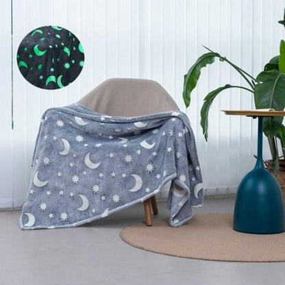 Patura Fosforescenta, Flippy, Moale, Pufoasa, Lumineaza in Intuneric, 1.5x2 m, Model Cer Instelat, Gri-1