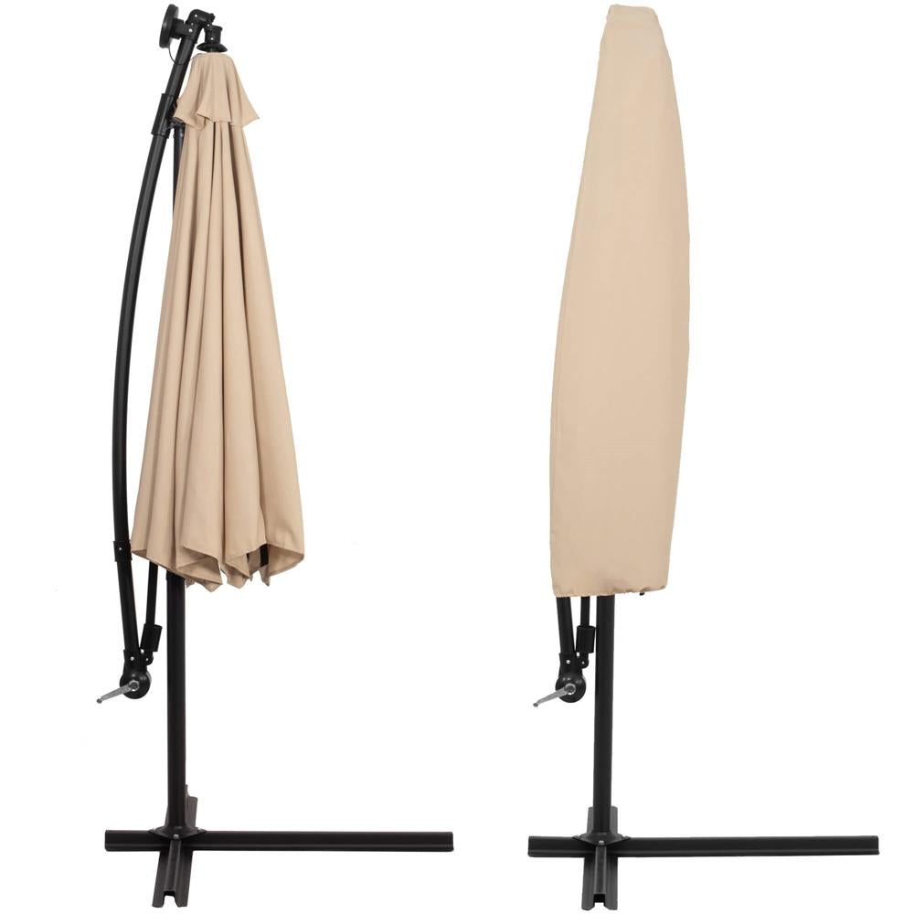 Umbrelă cu Iluminare LED Solară pentru Terasă și Grădină 330 × 190 × 250 cm, Hexagonală, Structură Metalică
