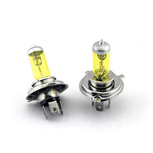 Set 2 becuri H4 (P43) pentru proiectoare de ceata, culoare galbena, 12V, 55W-1