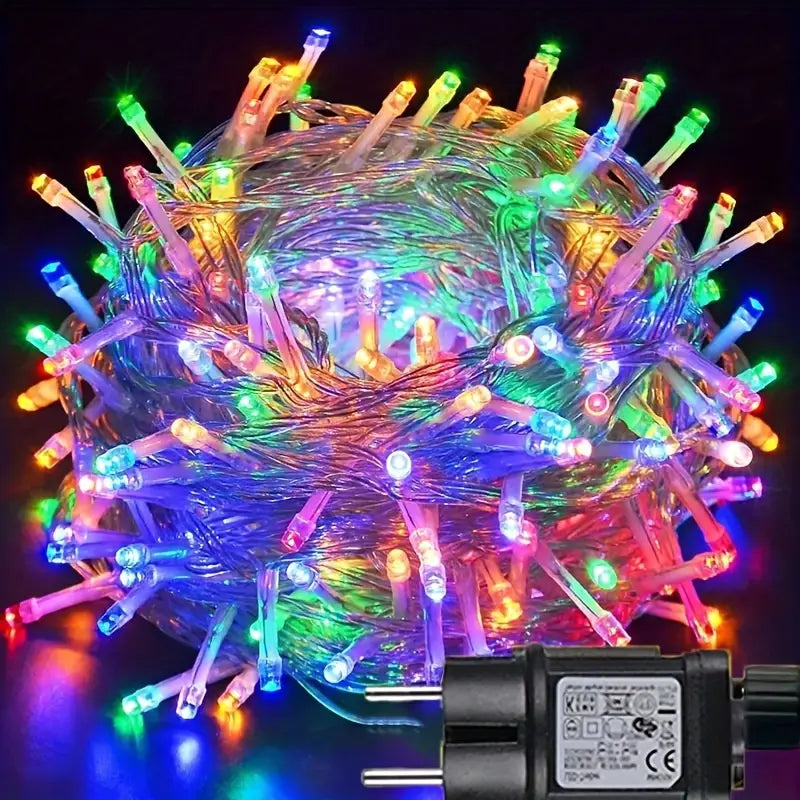 Instalatie Craciun 25 metri turturi, franjuri inegali cu 640 LED-uri, interconectabila