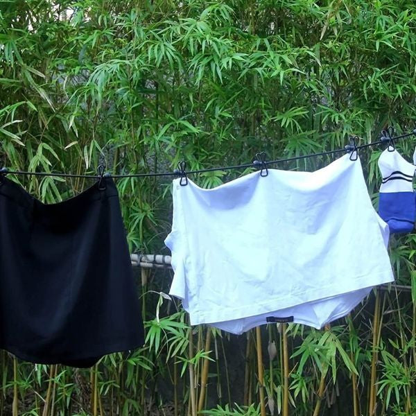 Sfoara pentru Uscarea Hainelor, Flippy, Portabila, 12 Clips-uri Incluse, 180 cm, PP Cablu de Otel, Negru-2