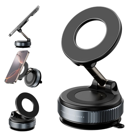 Suport Telefon Magnetic Reglabil 360° cu Ventuză Puternică – Stabilitate Maximă Oriunde Ai Nevoie