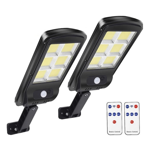 Set x2 Lampa cu Incarcare Solara 150W, 160 LED-uri COB, telecomanda