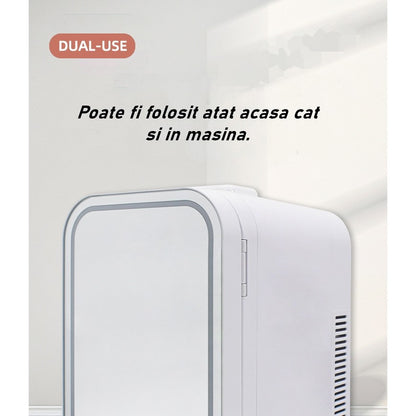 Mini frigider cosmetice, Flippy, dubla functie de incalzire/racire, portabil, 12L, alb-4