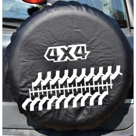 Husa roata de rezerva din "imitatie piele" neagra, pentru autovehicule de teren, marime 15"-1