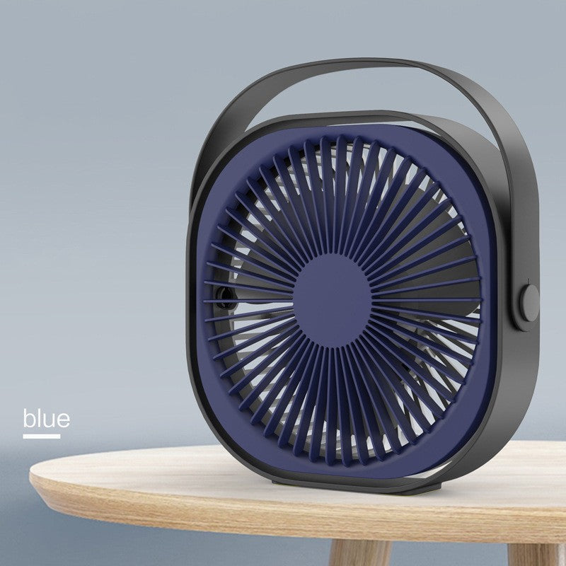 Mini ventilator pentru birou cu usb, Flippy, rotire 360 grade, 3 viteze, 1500 mA, 13.5 x 12,8, Albastru-1