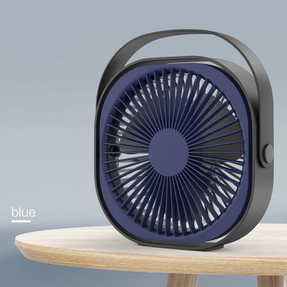 Mini ventilator pentru birou cu usb, Flippy, rotire 360 grade, 3 viteze, 1500 mA, 13.5 x 12,8, Albastru-1