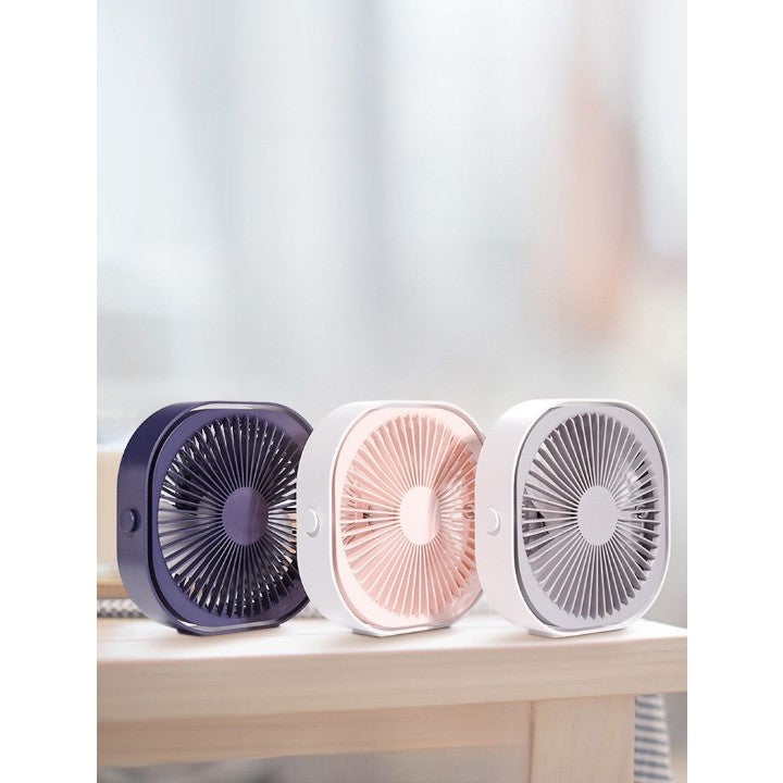 Mini ventilator pentru birou cu usb, Flippy, rotire 360 grade, 3 viteze, 1500 mA, 13.5 x 12,8, Albastru-3