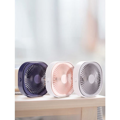 Mini ventilator pentru birou cu usb, Flippy, rotire 360 grade, 3 viteze, 1500 mA, 13.5 x 12,8, Albastru-3