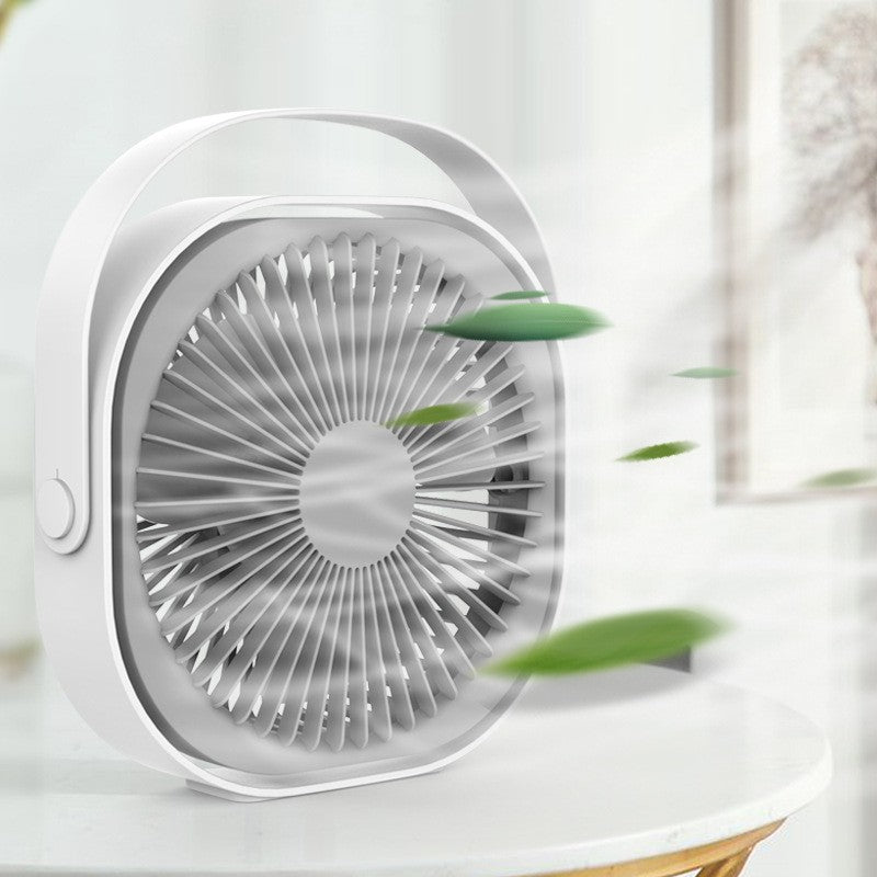 Mini ventilator pentru birou cu usb, Flippy, rotire 360 grade, 3 viteze, 1500 mA, 13.5 x 12,8, Alb-4