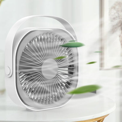 Mini ventilator pentru birou cu usb, Flippy, rotire 360 grade, 3 viteze, 1500 mA, 13.5 x 12,8, Alb-4