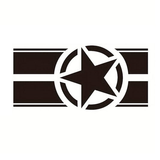 Sticker autoadeziv pentru vehicule Off Road, model "Army Star", dimensiune 90 x 43 cm, culoare Neagra-1