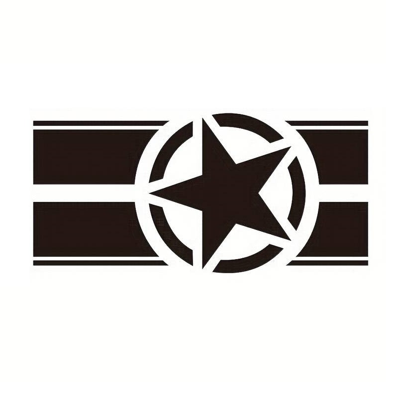 Sticker autoadeziv pentru vehicule Off Road, model "Army Star", dimensiune 90 x 43 cm, culoare Neagra-1