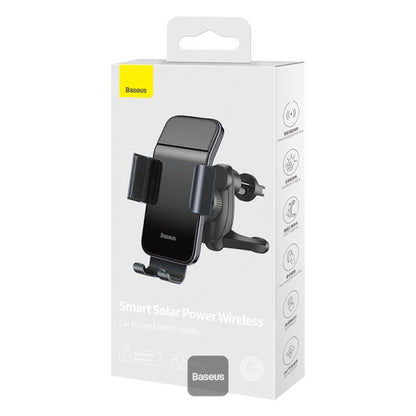 Suport auto Baseus Solar Electric pentru telefon – prindere pe grilă de aerisire, 4.7–6.7” – Negru