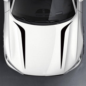 Set 2 stickere autoadezive Tuning, model "Hood Stripes V2", dimensiune 100 x 26 cm, culoare Neagra-0