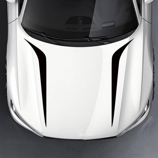 Set 2 stickere autoadezive Tuning, model "Hood Stripes V2", dimensiune 100 x 26 cm, culoare Neagra-0