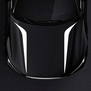 Set 2 stickere autoadezive Tuning, model "Hood Stripes V2", dimensiune 100 x 26 cm, culoare Alba-0