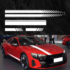 Set 5 stickere autoadezive Tuning, model "Racing Stripes V1", dimensiune 190 cm, culoare Alba-0