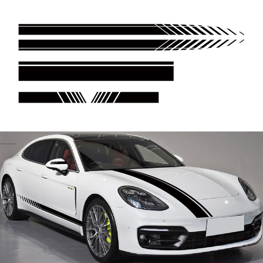 Set 5 stickere autoadezive Tuning, model "Racing Stripes V1", dimensiune 190 cm, culoare Neagra-0