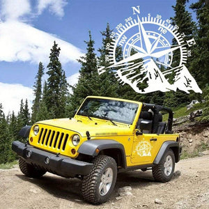 Sticker autoadeziv pentru vehicule Off Road, model "Kompass", dimensiune 44 x 55 cm, culoare Alba-0