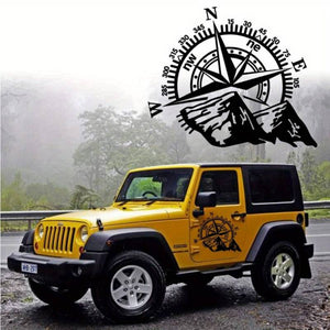 Sticker autoadeziv pentru vehicule Off Road, model "Kompass", dimensiune 44 x 55 cm, culoare Neagra-0