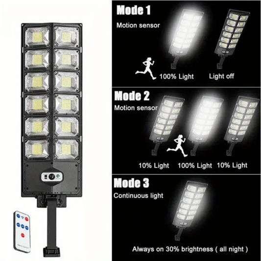 Lampa solara stradala W789A-6 cu 12 casete, 150 W, IP65