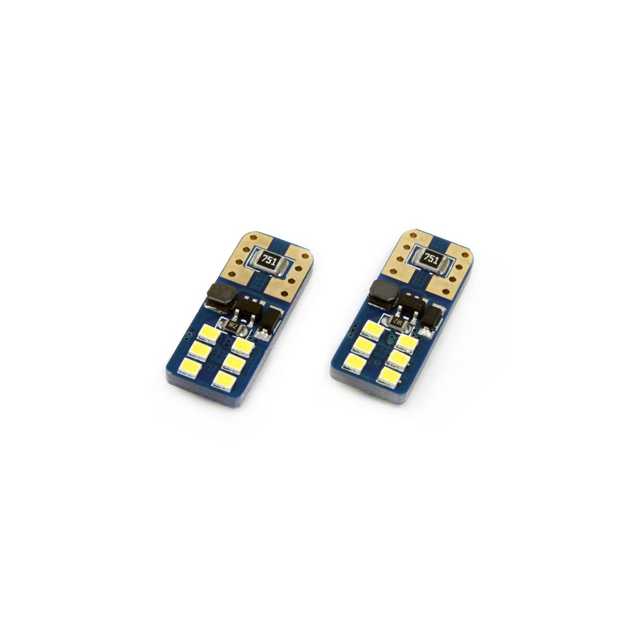 Set becuri auto cu LED CANBUS UltraBright compatibil T10e W5W 12 SMD Alb 12/24V, destinat competitiilor auto sau off-road-0