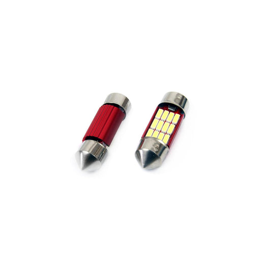 Set becuri auto cu LED CANBUS sofit compatibil C5W 12 SMD 31mm Alb 12/24V, destinat competitiilor auto sau off-road-0