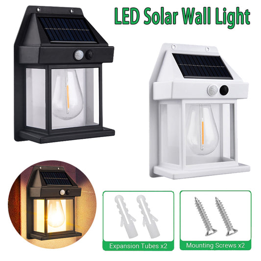 Lampa solara pentru exterior cu model de bec cu filament