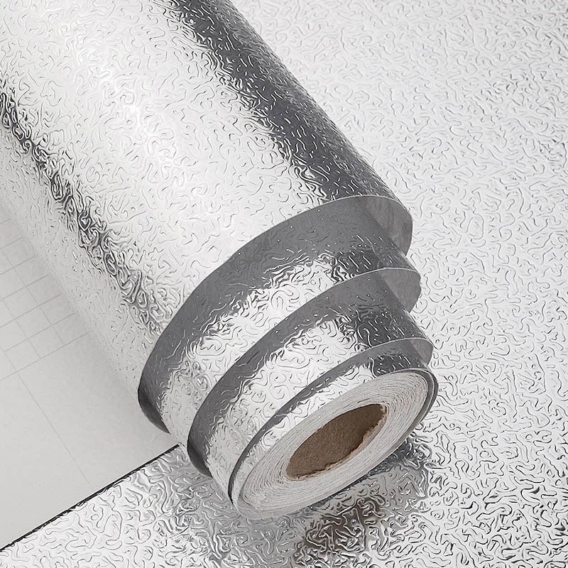 Folie autocolantă de aluminiu pentru bucătărie, 60x200 cm