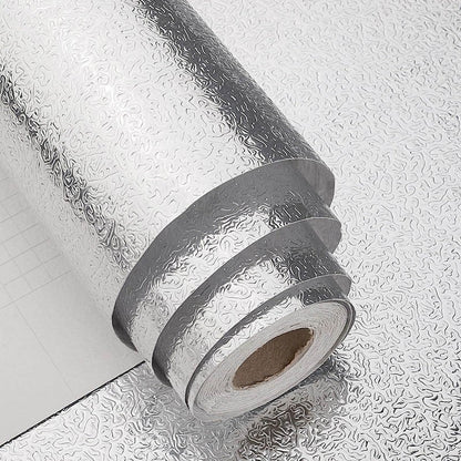 Folie autocolantă de aluminiu pentru bucătărie, 60x200 cm