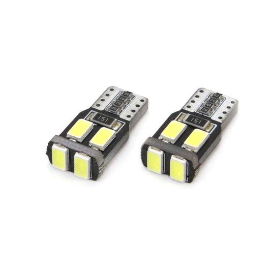 Set becuri auto cu LED CANBUS compatibil T10 W5W 6 SMD Alb 12V, destinat competitiilor auto sau off-road-0