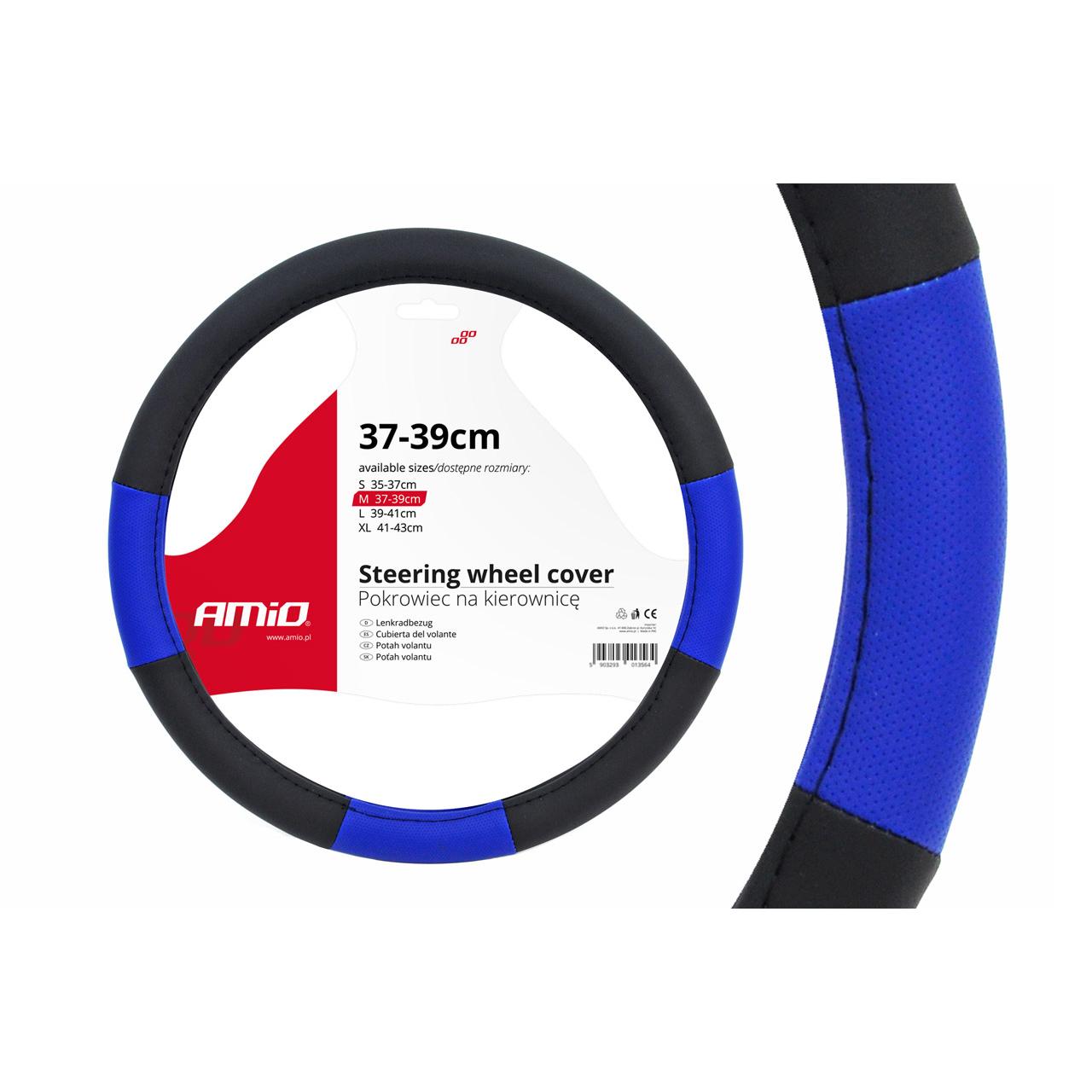 Husa volan negru + albastru SWC-04-M (37-39cm)-0