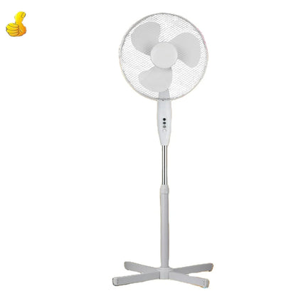 Ventilator silentios cu picior JRH, 40 W, 3 viteze, 3 moduri ventilare, Alb,EXTENSIE TELESCOPICA,
