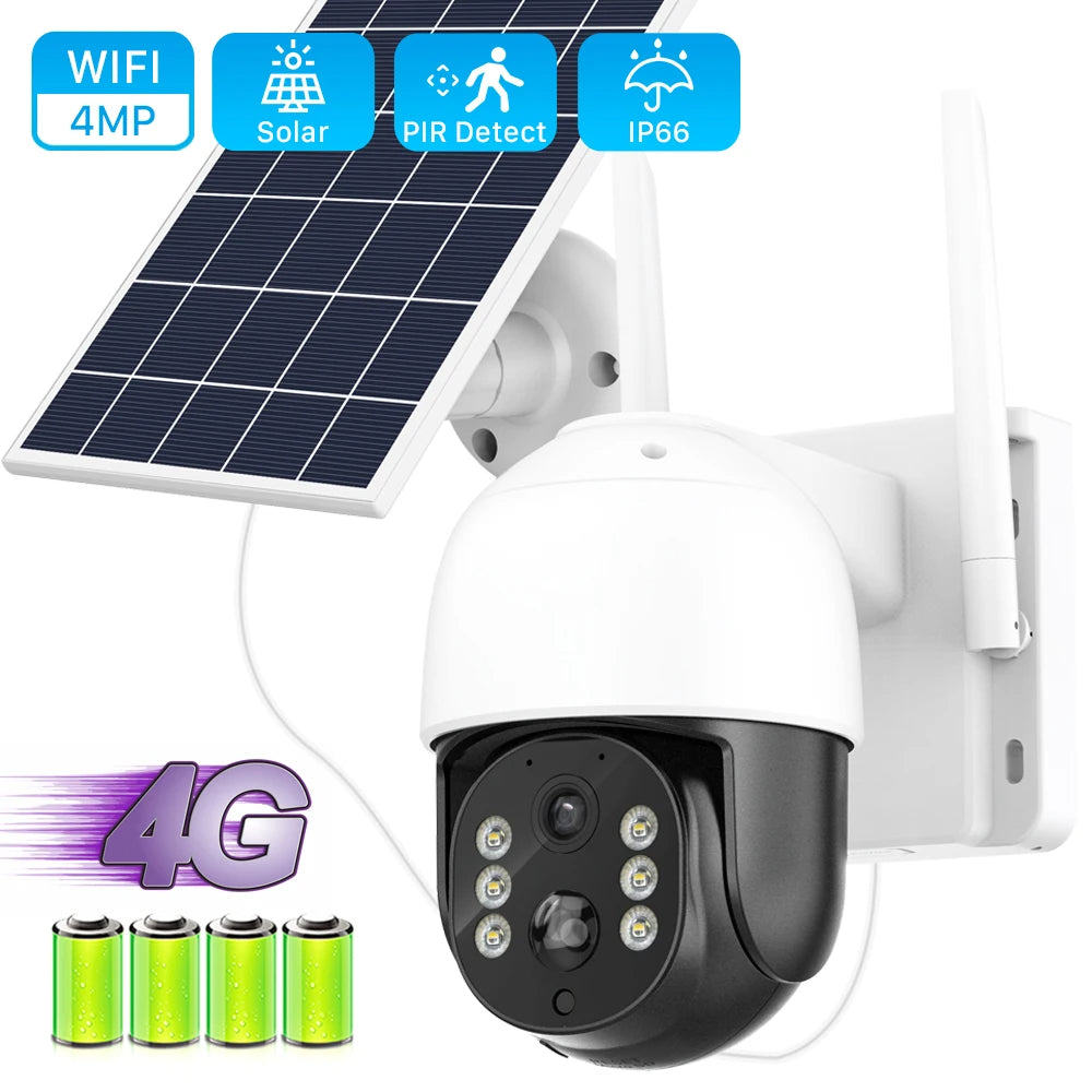 Camera solara cu slot sim 4G,cu senzori de miscare,night vision,microfon si difuzor incorporat, card 32/64GB