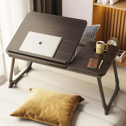 Masă Pliabilă pentru Laptop cu Suport pentru Pahar, Reglabilă în 5 Poziții, Design Ergonomic, 55.3 × 24 × 32 cm