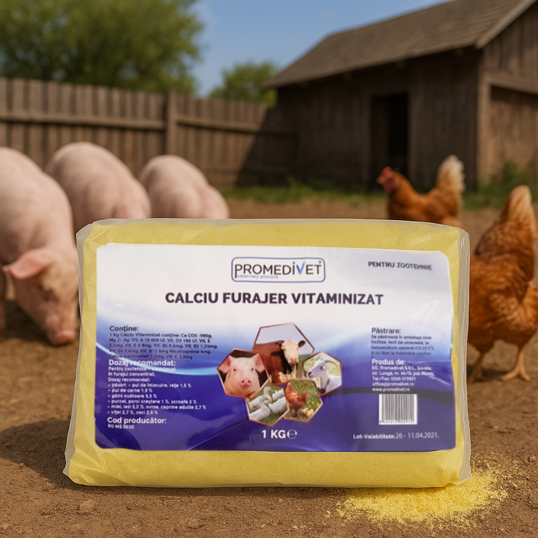 Aditiv Îngrășare Animale – Calciu Furajer Vitaminizat