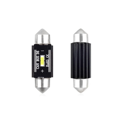 Set becuri auto cu LED CANBUS sofit compatibil C5W 1 SMD 36mm Alb 12/24V, destinat competitiilor auto sau off-road-0