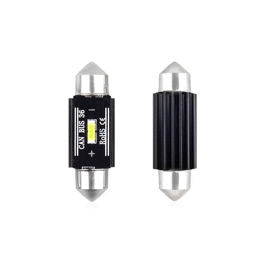 Set becuri auto cu LED CANBUS sofit compatibil C5W 1 SMD 36mm Alb 12/24V, destinat competitiilor auto sau off-road-0