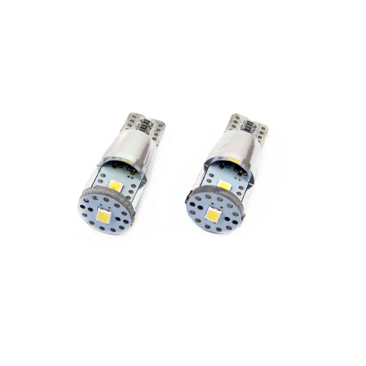 Set becuri auto cu LED CANBUS compatibil T10e W5W 3 SMD ALU Alb 12V/24V, destinat competitiilor auto sau off-road-0