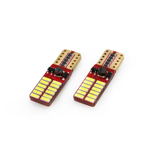 Set becuri auto cu LED CANBUS compatibil T10e W5W 24 SMD Alb 12V/24V, destinat competitiilor auto sau off-road-0