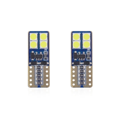Set becuri auto cu LED CANBUS compatibil T10e W5W 8 SMD Alb 12/24V, destinat competitiilor auto sau off-road-0