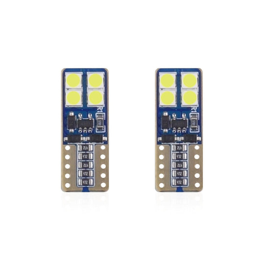 Set becuri auto cu LED CANBUS compatibil T10e W5W 8 SMD Alb 12/24V, destinat competitiilor auto sau off-road-0