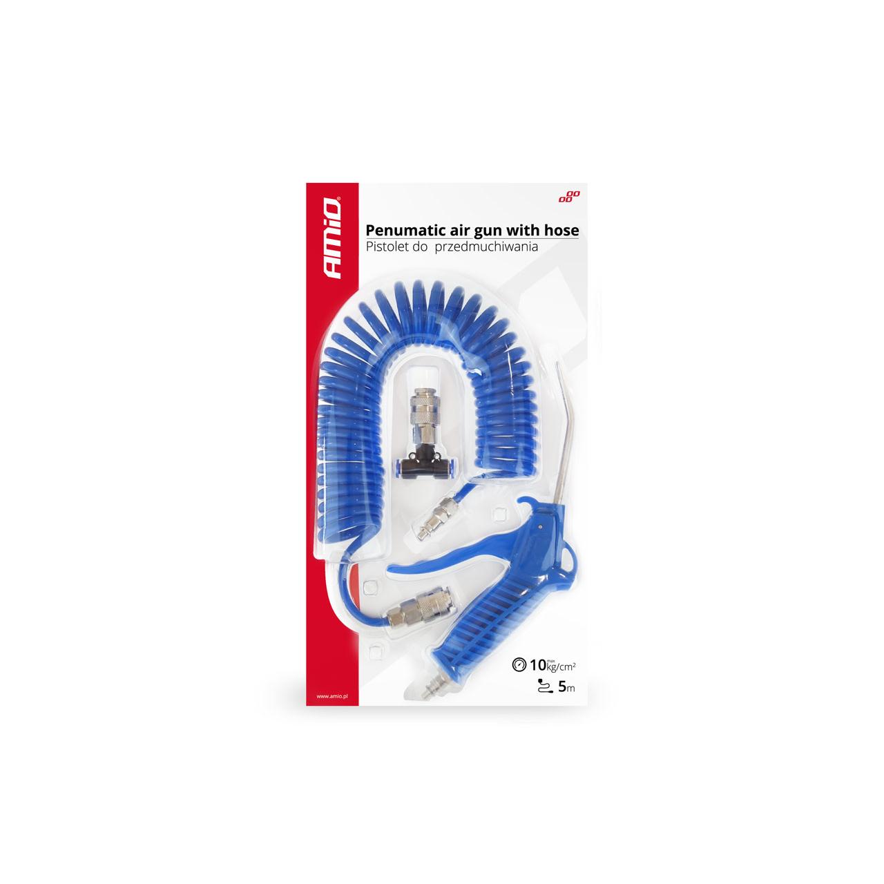 Set de suflat cu pistol, furtun spiralat, cuplaje, 10ATM-1