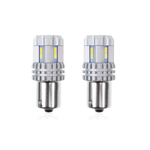Set becuri auto cu LED CANBUS compatibil P21 R5W/R10W 22 SMD Alb 12V/24V, destinat competitiilor auto sau off-road-0