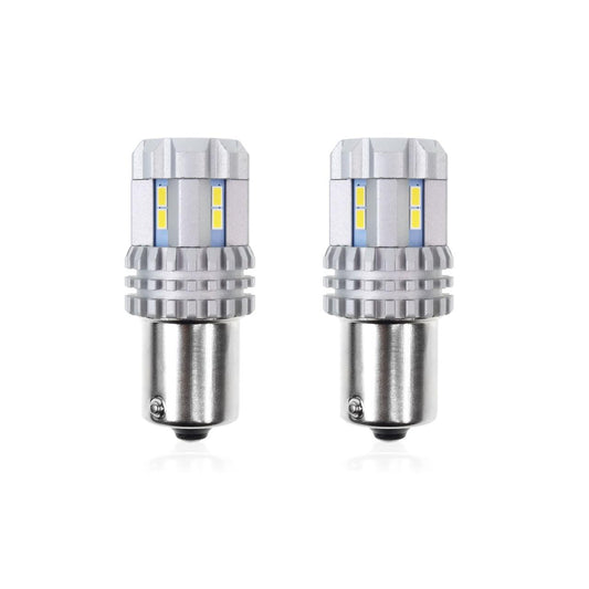 Set becuri auto cu LED CANBUS compatibil P21 R5W/R10W 22 SMD Alb 12V/24V, destinat competitiilor auto sau off-road-0