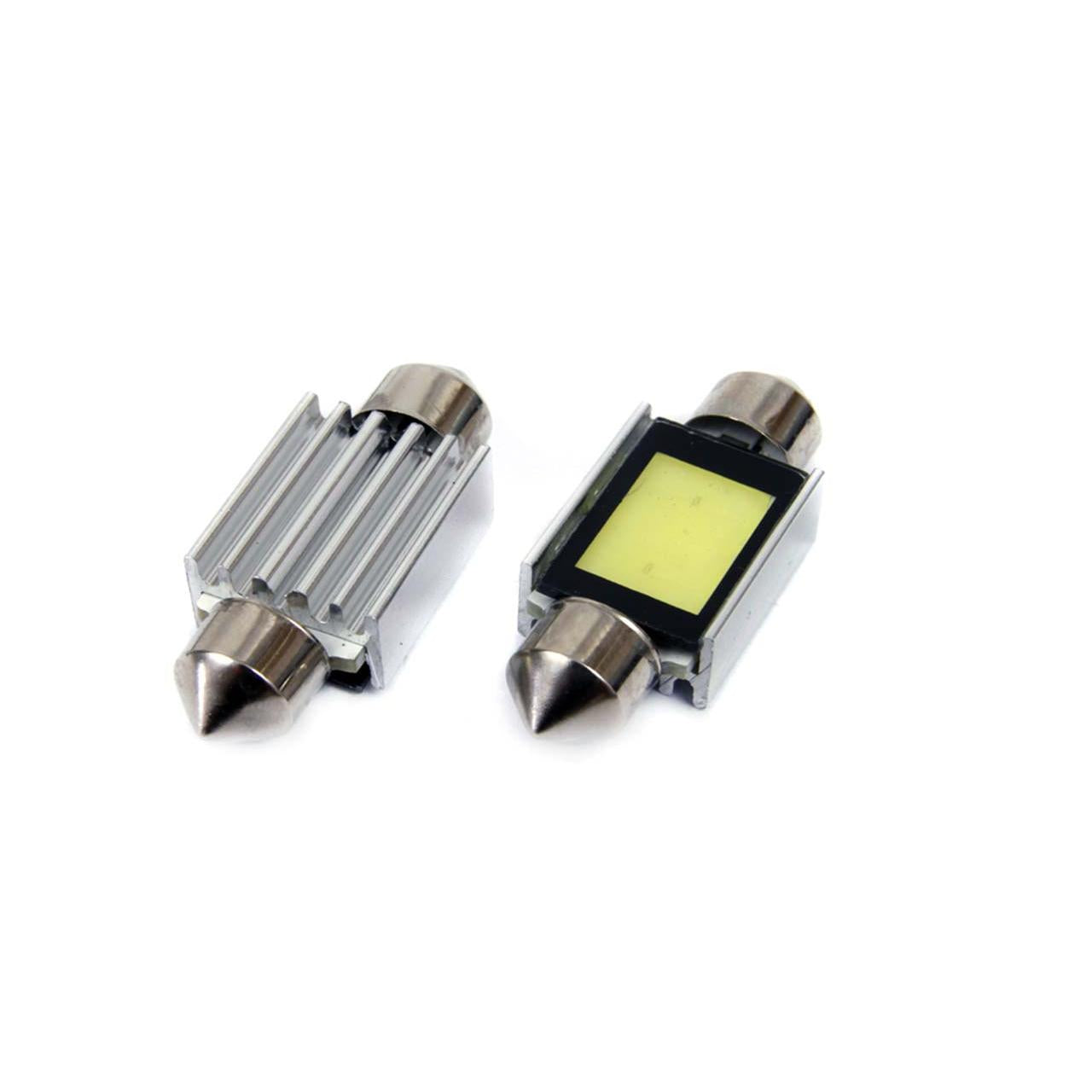 Set becuri auto cu LED CANBUS sofit compatibil C5W 2xCOB 36mm Alb 12V, destinat competitiilor auto sau off-road-0