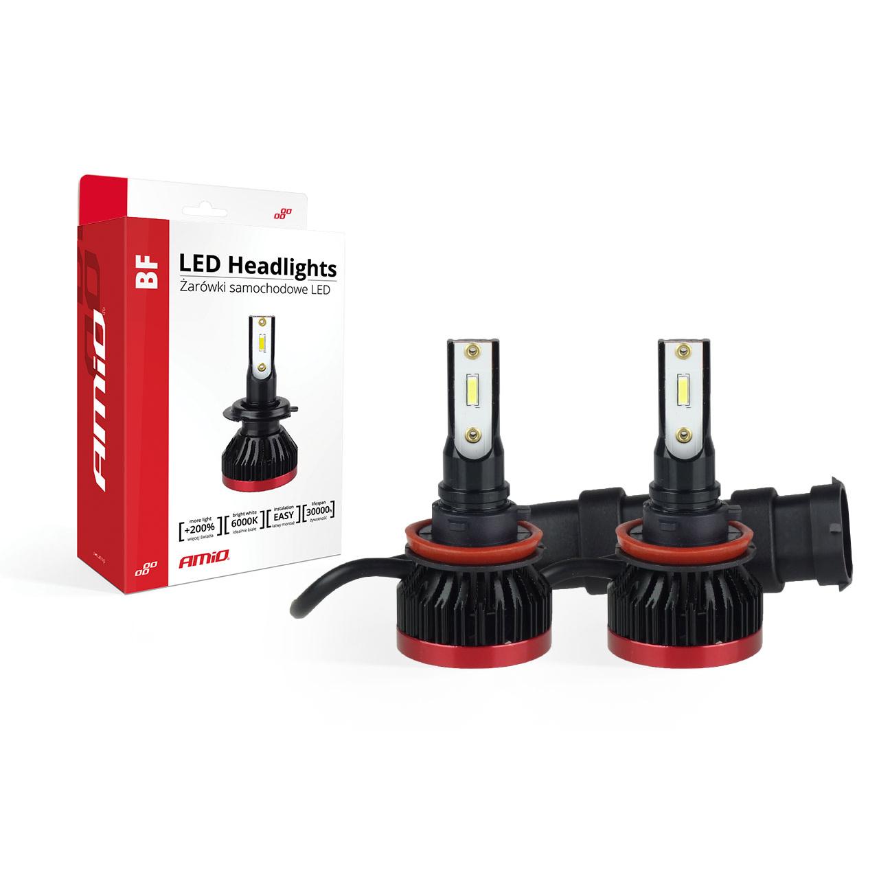 Becuri auto LED BF Series AMiO compatibil H8 / H9 / H11, destinat competitiilor auto sau off-road-0
