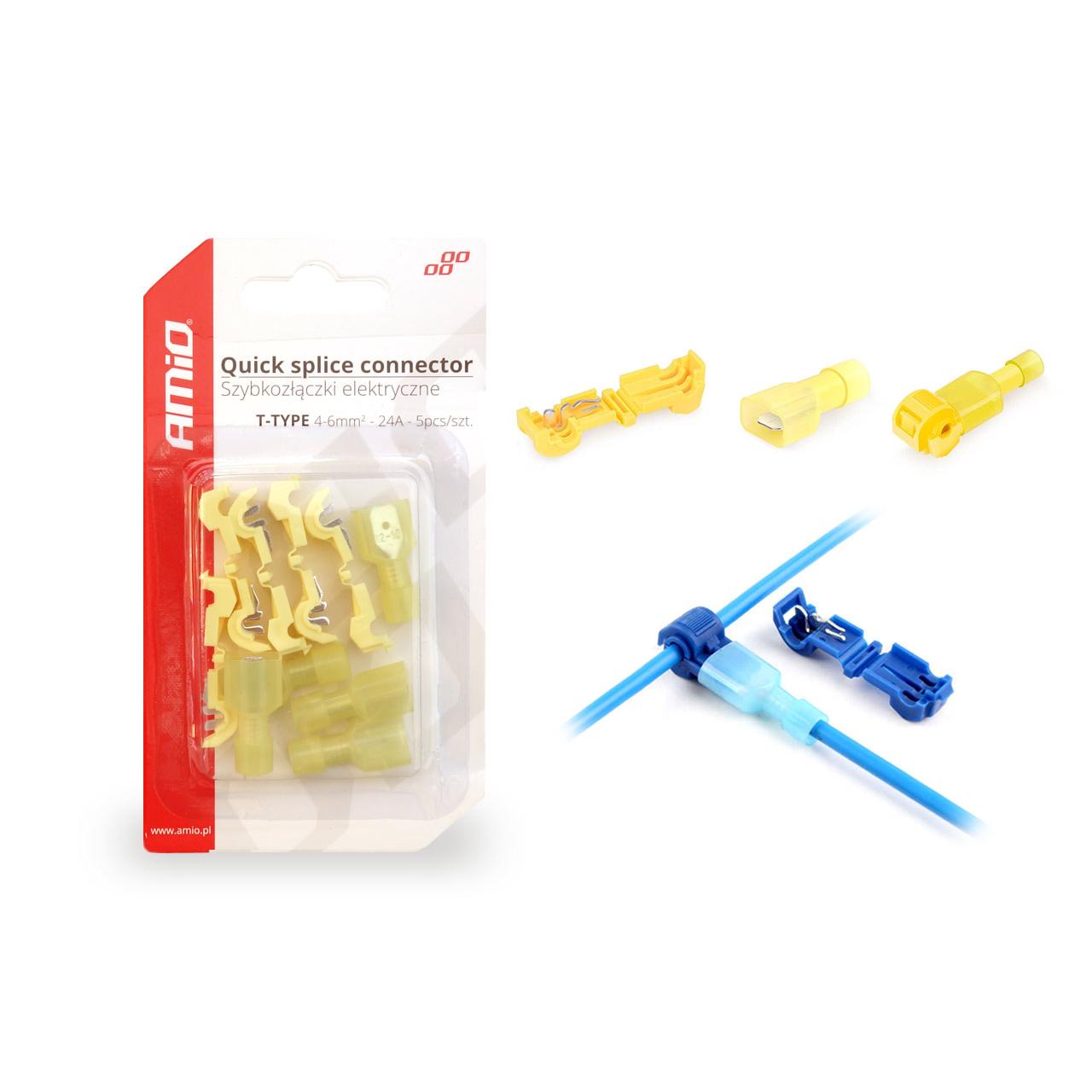 Cuplaje electrice pentru imbinari rapide de tip-T 04 - 6mm2, 24A, 5  buc blister-0